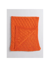 Little Angels Little Angels Baby Blanket Woollen Perfect Nursery Essential with Argyle Design Orange Blanket Blanket & Swaddle 2 in 1 Reversible Orange Textured Blanket 0-2Y / Orange / Baby Wool